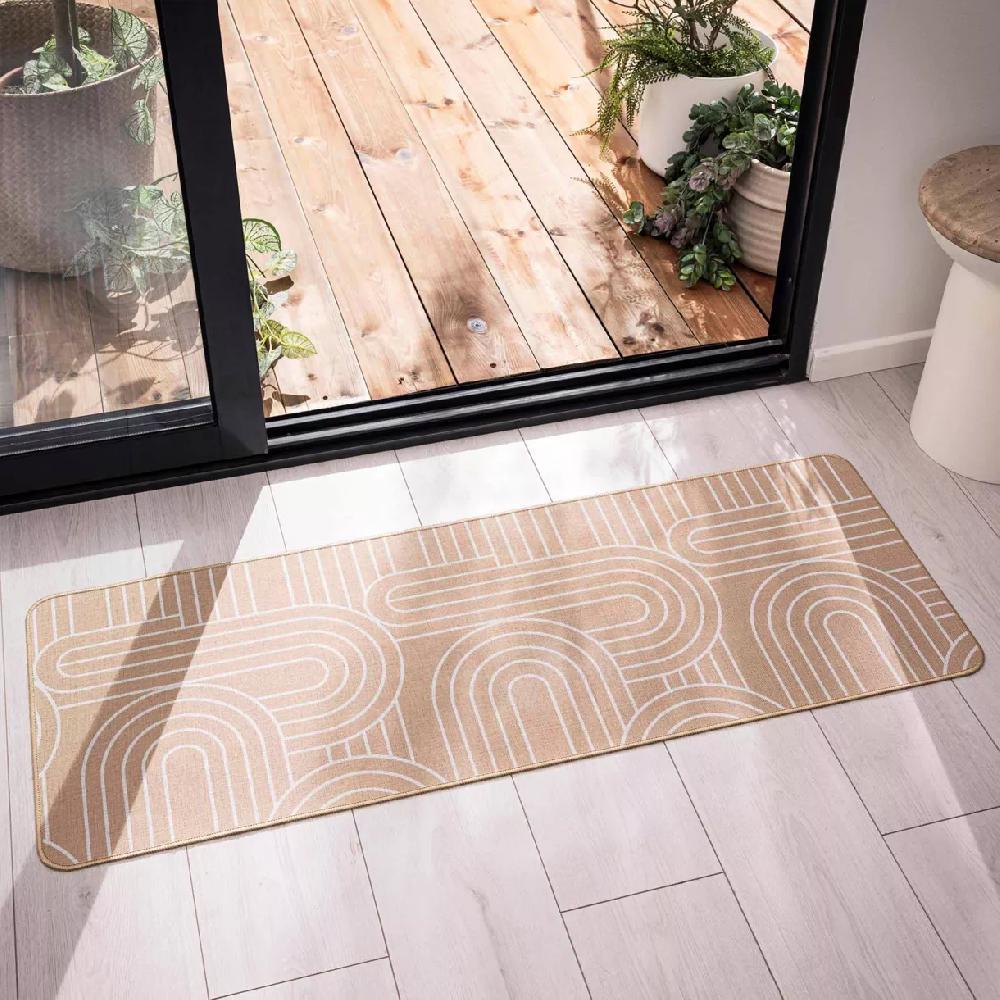 eminza Tapis tissé antidérapant (45 x 120 cm) Modul Blanc