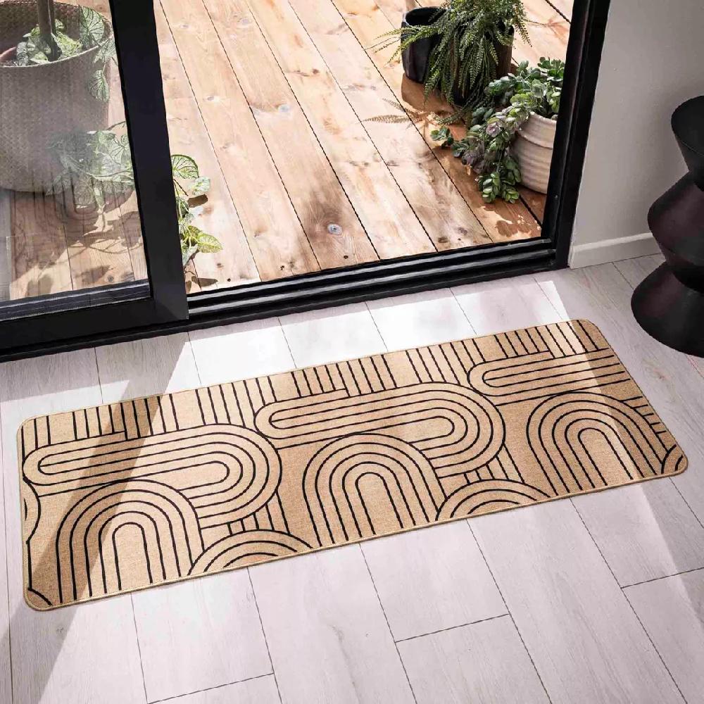 eminza Tapis tissé antidérapant (45 x 120 cm) Modul Noir