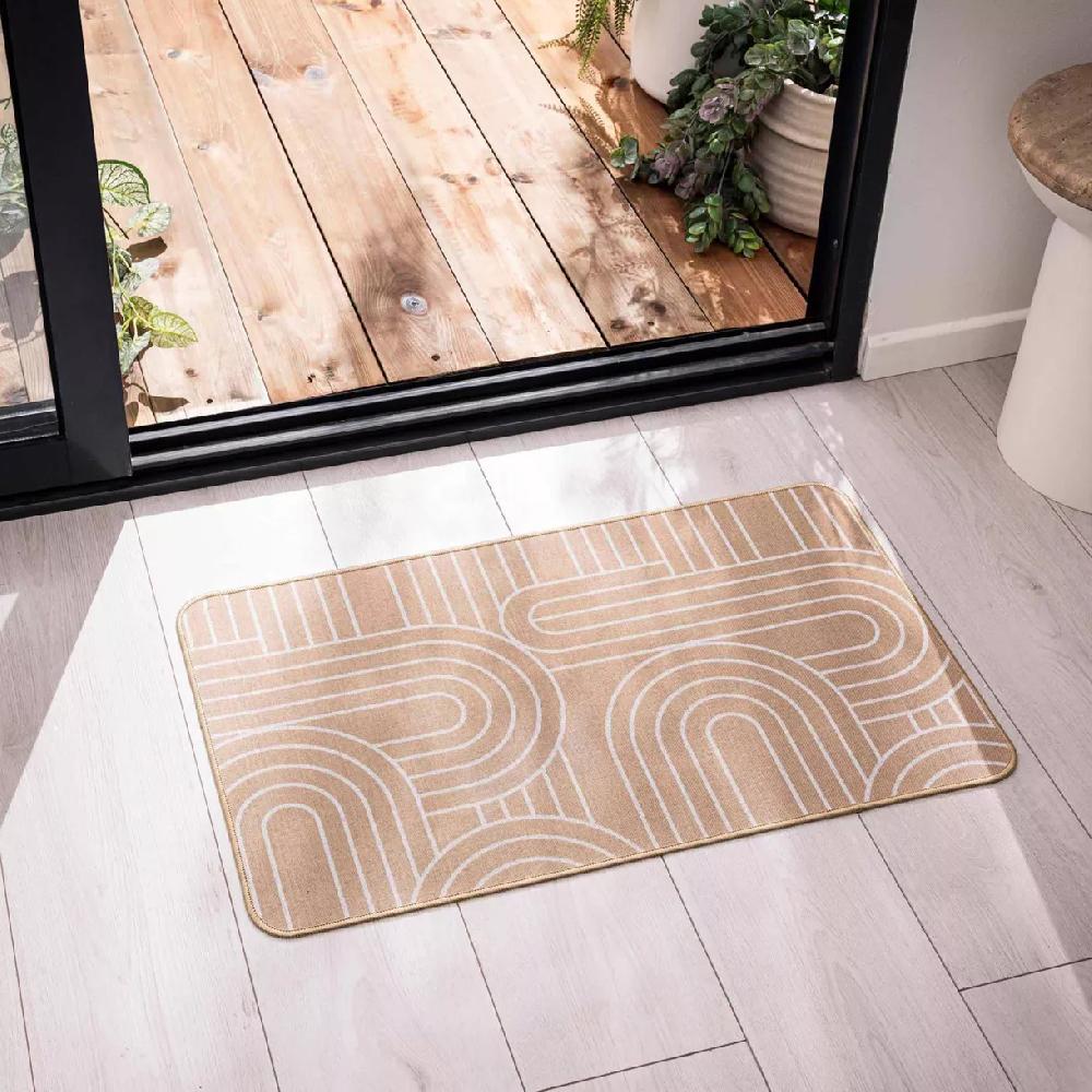 eminza Tapis tissé antidérapant (45 x 75 cm) Modul Blanc