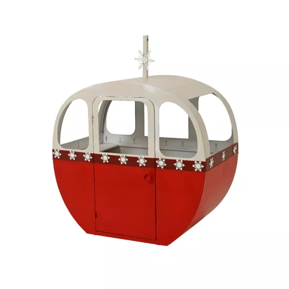 Eminza Télécabine En Métal Géante (H120 Cm) Winter Rouge Et Blanc