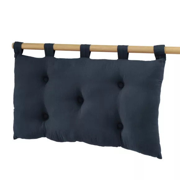 Eminza Tête De Lit Coussin Gaze De Coton (80 X 50 Cm) Gaïa Bleu Nuit