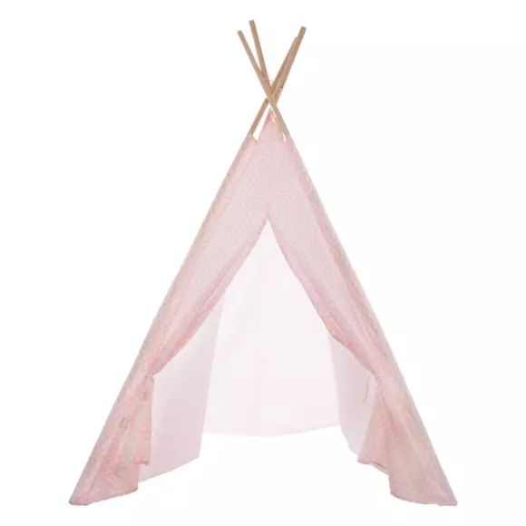 Eminza Tipi Enfant Bois Et Tissu (H160 Cm) Dameo Rose