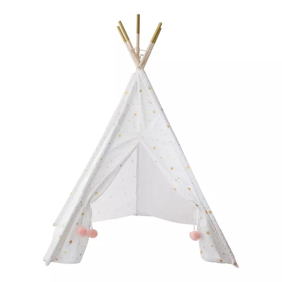 Eminza Tipi Enfant Bois Et Tissu (H160 Cm) Starla Blanc