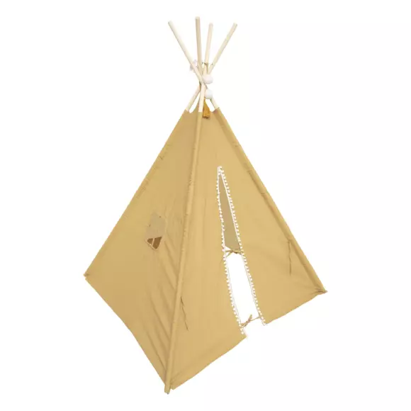 Eminza Tipi Enfant Bois Et Tissu (H160 Cm) Wapi Jaune Ocre