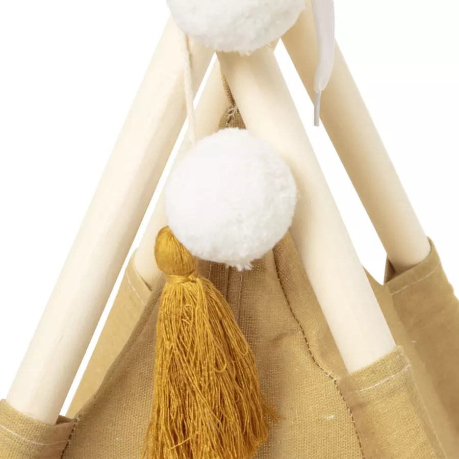 Eminza Tipi Enfant Bois Et Tissu (H160 Cm) Wapi Jaune Ocre