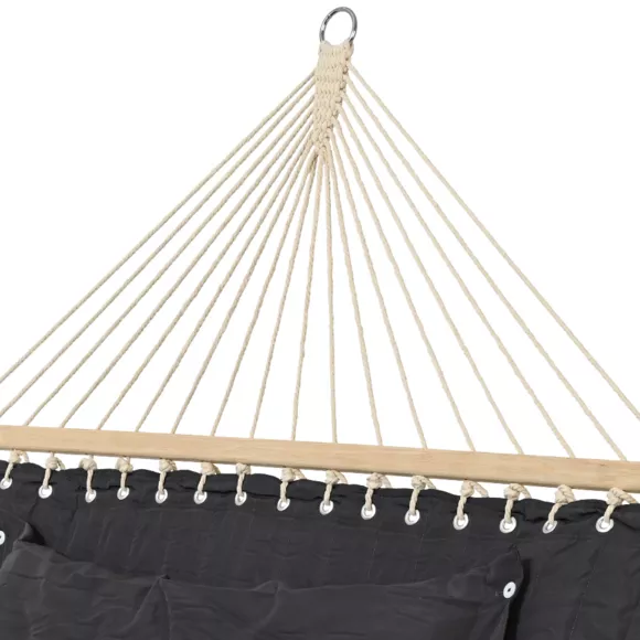 Eminza Toile De Hamac 2 Places Avec Coussin Évasion Gris Anthracite