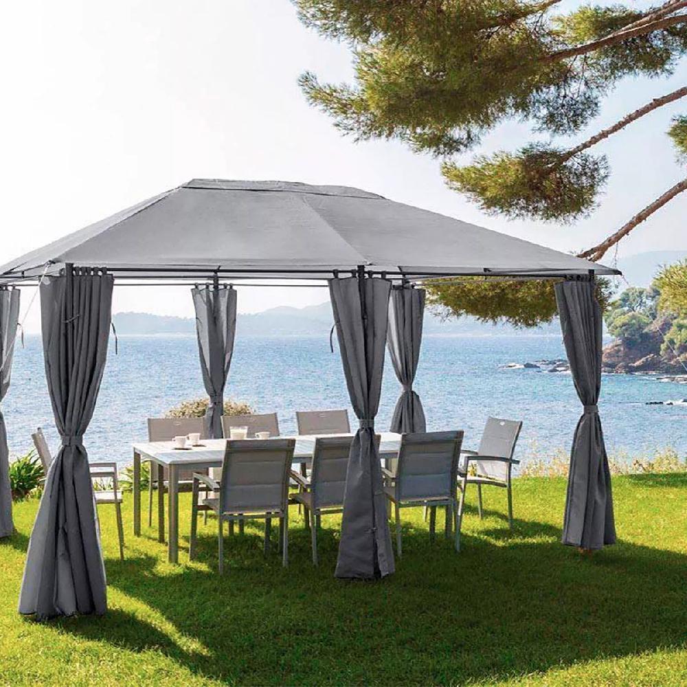 eminza Toile de tonnelle (3 x L4 m) Santorini Gris ardoise