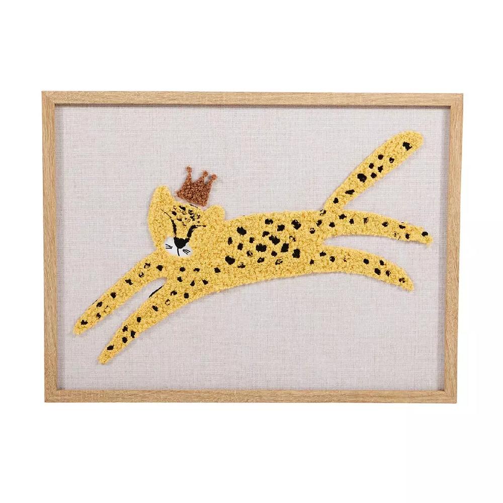 eminza Toile murale enfant (30 x 40 cm) Guépard Jaune