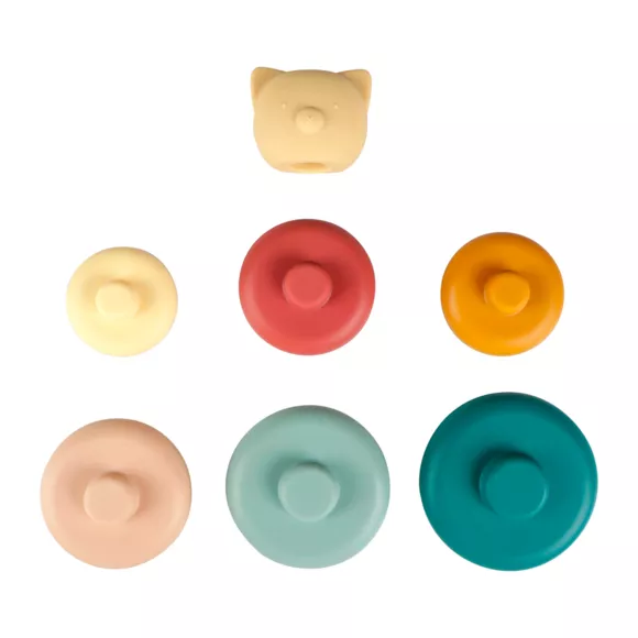 Eminza Tour D'anneaux à Empiler Bébé Silicone (16 Cm) Ours Multicolore