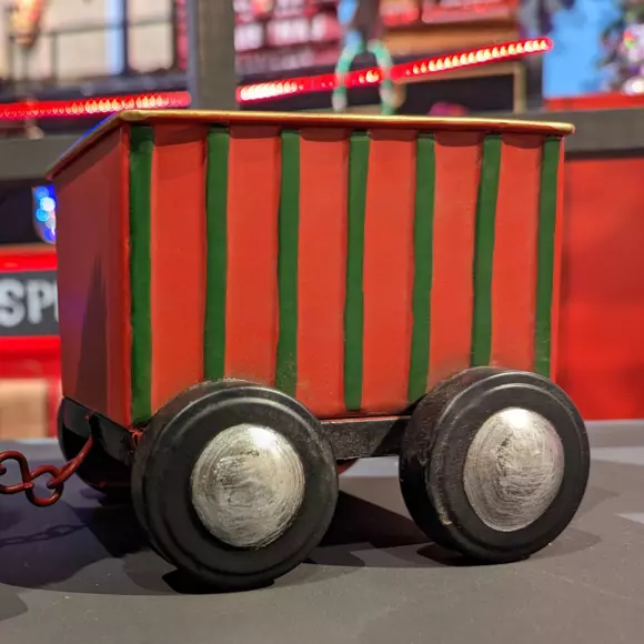 Eminza Train De Noël En Métal (58 Cm) Wagons De Marchandise