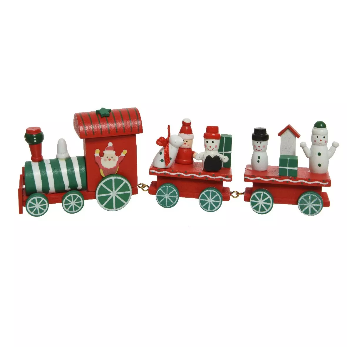 eminza Train décoratif de Noël (24 cm) Bonhommes de neige