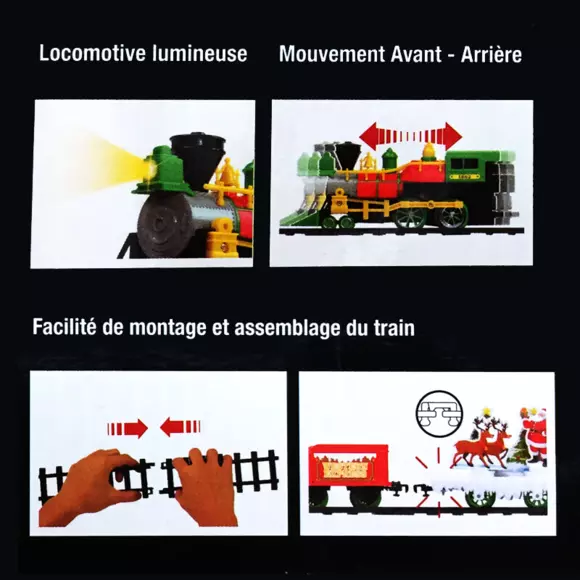Eminza Train électrique Lumineux Et Musical (290 Cm) Santa Vert
