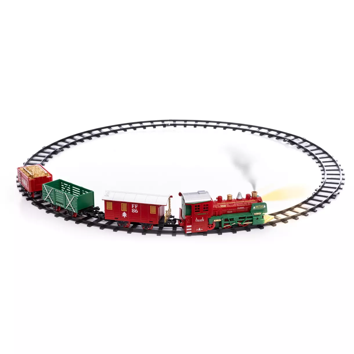 eminza Train électrique lumineux et musical à piles (D63 cm) Vapeur