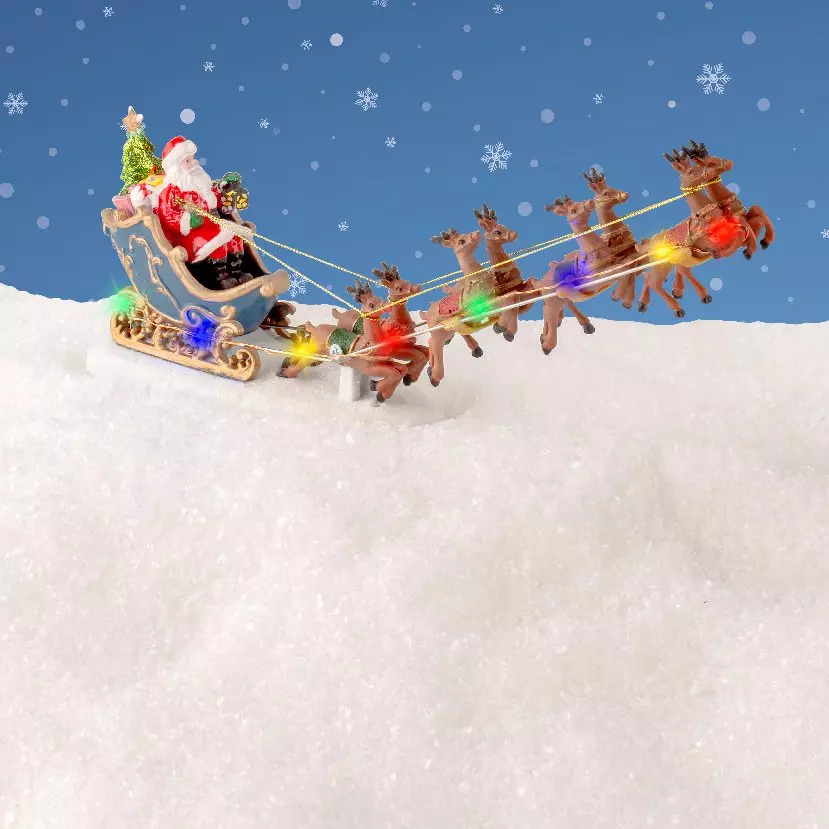 eminza Traineau du Père Noël à piles en route pour sa tournée