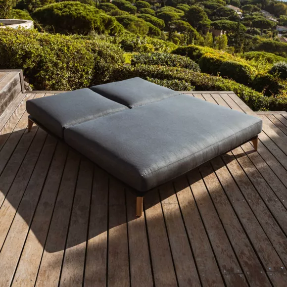 Eminza Transat Double En Aluminium Monte Carlo Gris Anthracite