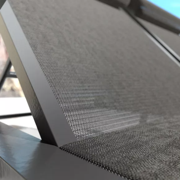 Eminza Transat Double En Aluminium Pirae Gris Anthracite