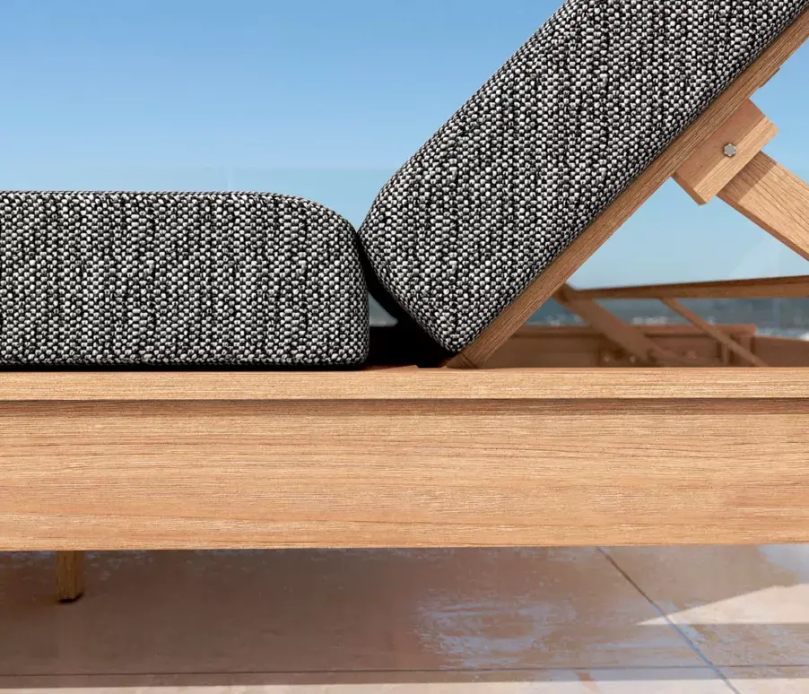 Eminza Transat Double En Bois D'acacia Bornéo Gris Anthracite