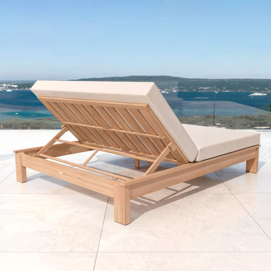 Eminza Transat Double En Bois D'acacia Bornéo Sable