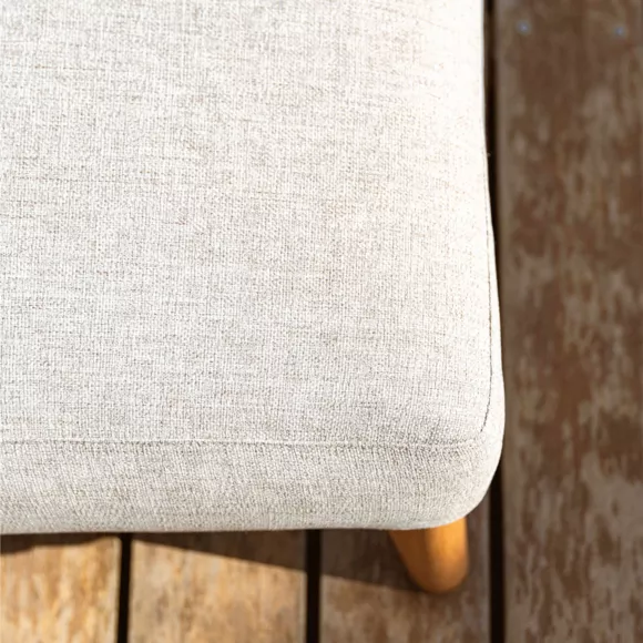 Eminza Transat En Aluminium Monte Carlo Blanc Et Taupe