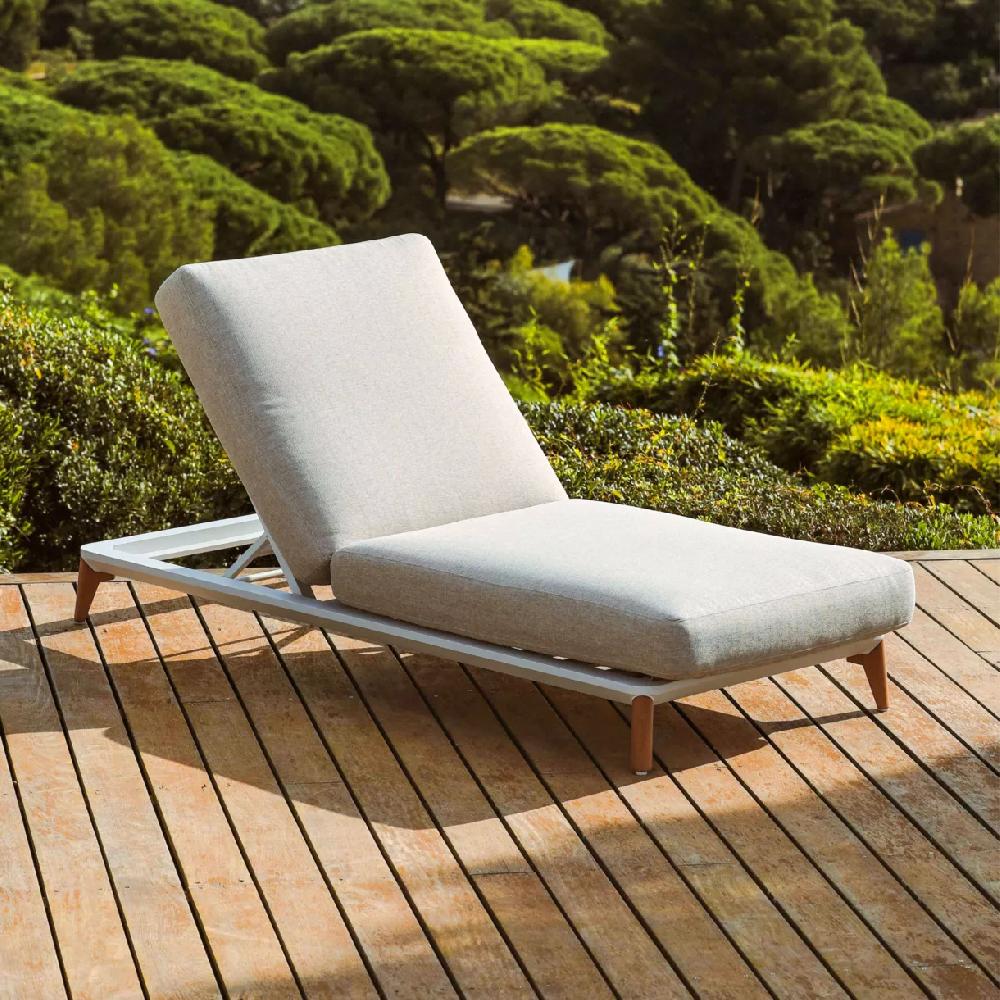 eminza Transat en aluminium Monte Carlo Blanc et taupe