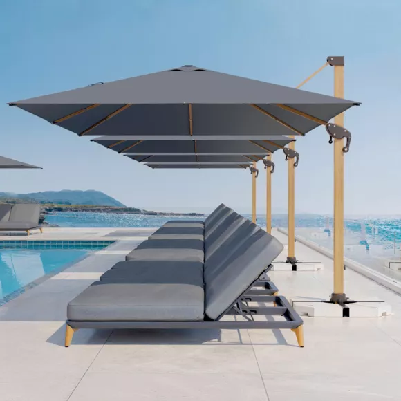 Eminza Transat En Aluminium Monte Carlo Gris Anthracite