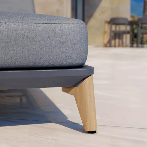 Eminza Transat En Aluminium Monte Carlo Gris Anthracite