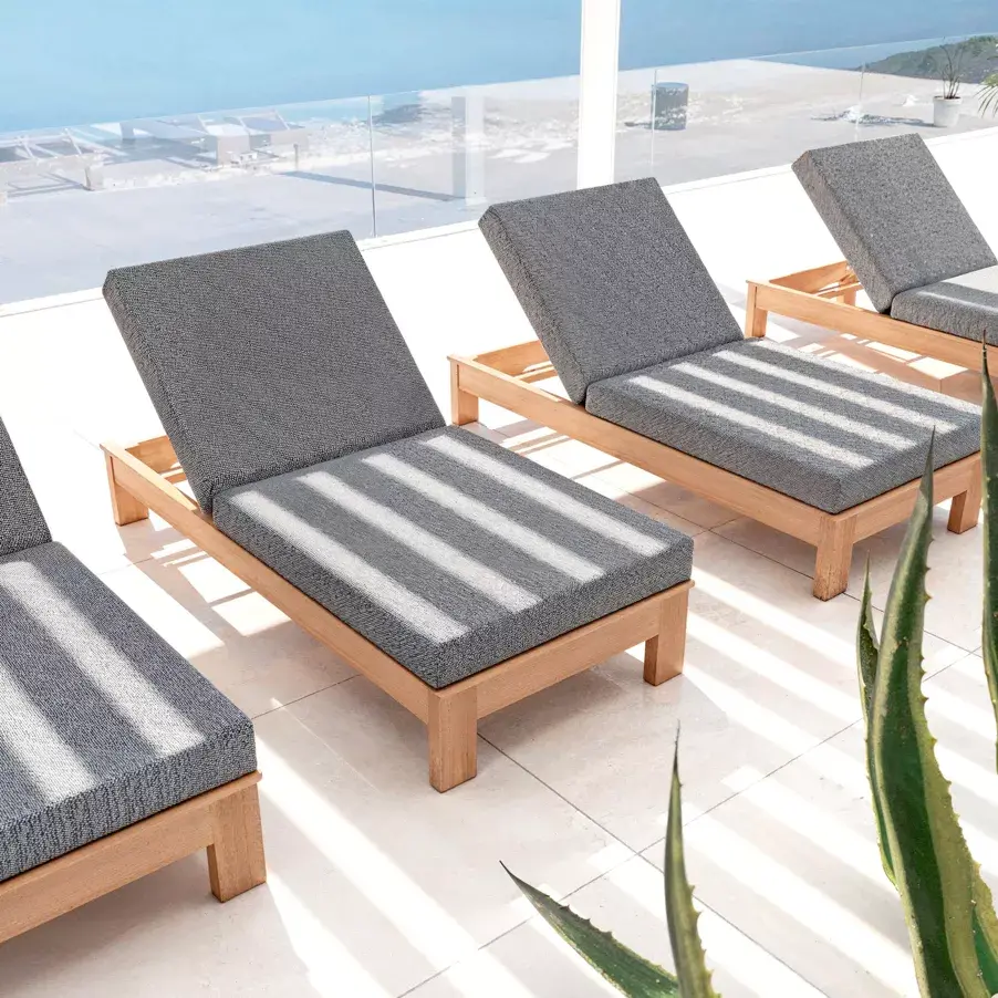 Eminza Transat En Bois D'acacia Bornéo Gris Anthracite