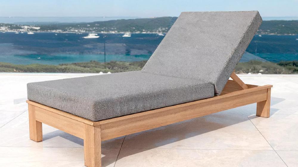 eminza Transat en bois d'acacia Bornéo Gris anthracite