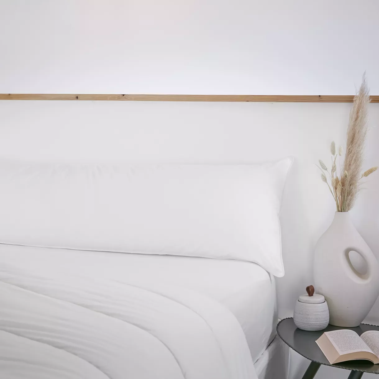 eminza Traversin coton anti acarien (160 x 40 cm) Sirius Blanc