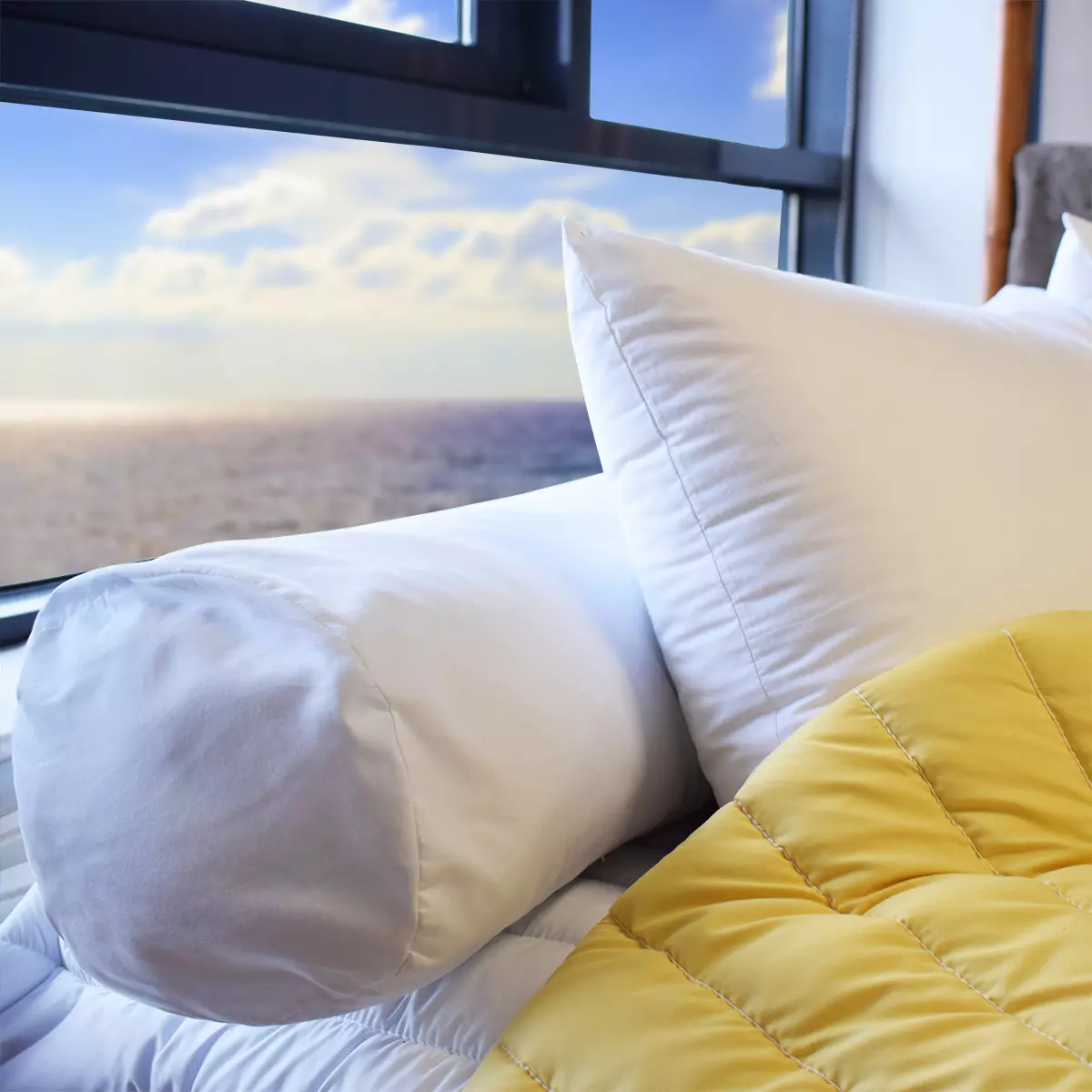 eminza Traversin moelleux (160 x 23 cm) Doux et gonflant Blanc