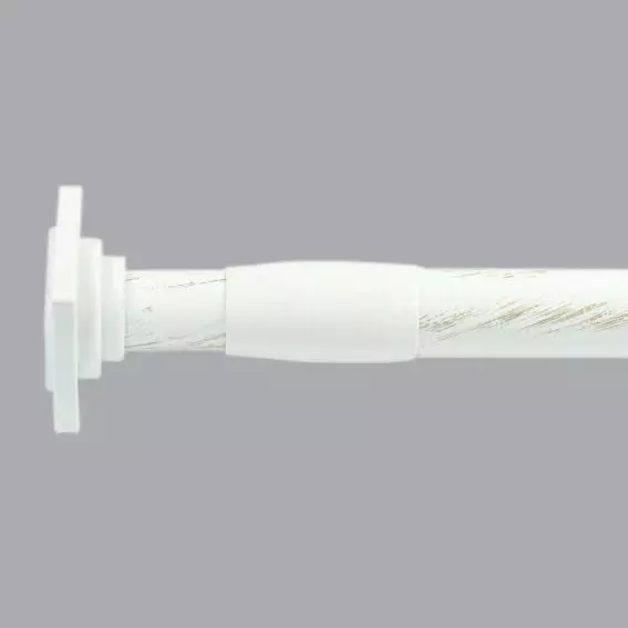 eminza Tringle autobloquante extensible (L110 - L200 cm / D22 mm) Carré Blanc