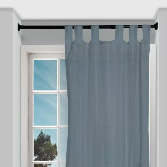 Eminza Tringle Autobloquante Extensible (L70 - L120 Cm/ D22 Mm) Carré Noir
