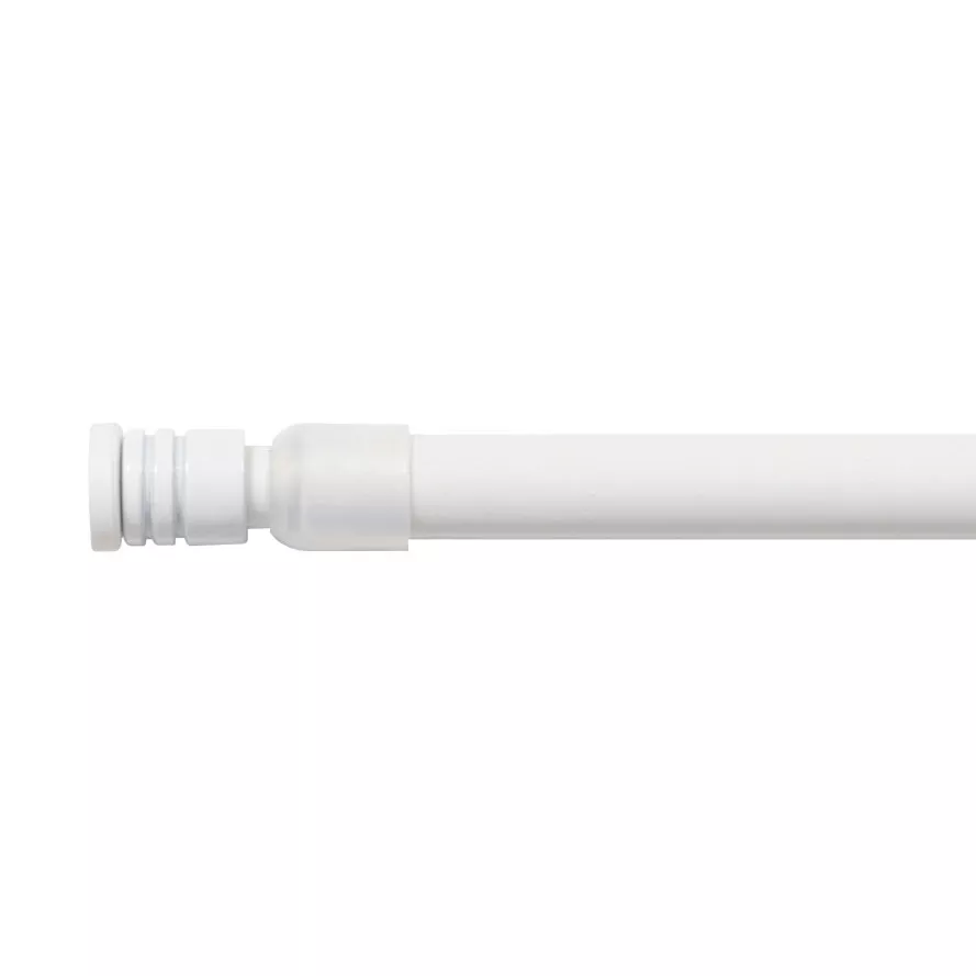 eminza Tringle autobloquante extensible ronde (L60 - 80 cm / D10 mm) Pia Blanc satiné