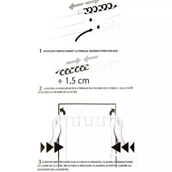 Eminza Tringle Extensible Fix'vit (80 à 120 Cm) Blanc