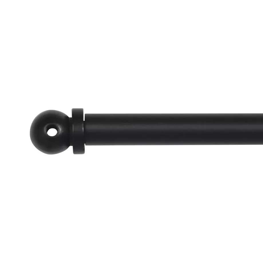 eminza Tringle voilage extensible ronde (L60 - 80 cm /D7 mm) Pietro Noir mat