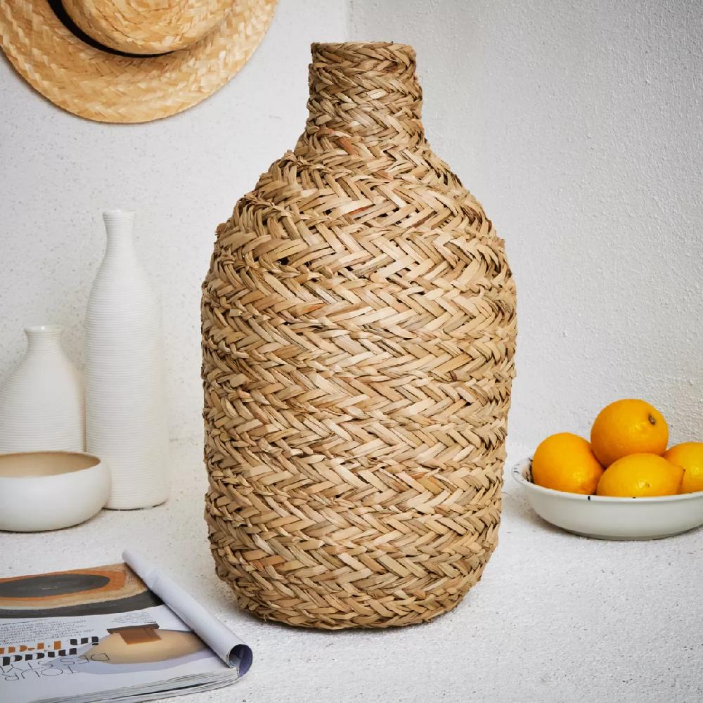 eminza Vase en matière naturelle fait main (H38 cm) Ibiza Naturel