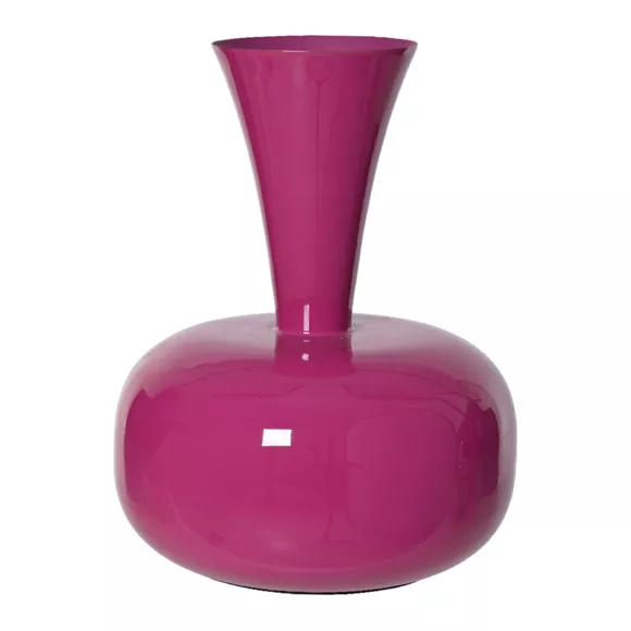 Eminza Vase En Métal émaillé Fait Main (H23 Cm) Cléa Rose Fuschia Brillant