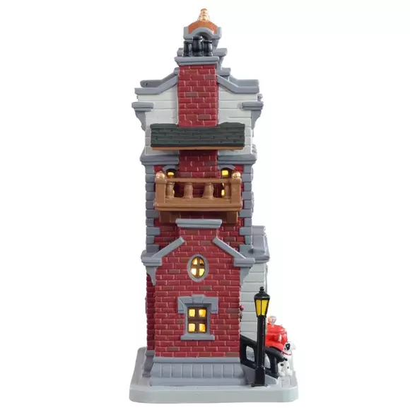 Eminza Village De Noël Lemax à Piles Lumineux Caserne Des Pompiers