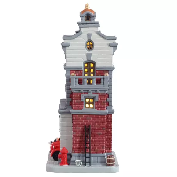 Eminza Village De Noël Lemax à Piles Lumineux Caserne Des Pompiers