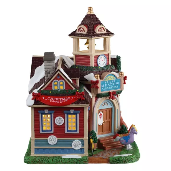 Eminza Village De Noël Lemax à Piles Lumineux Ecole Primaire De Bright Meadow