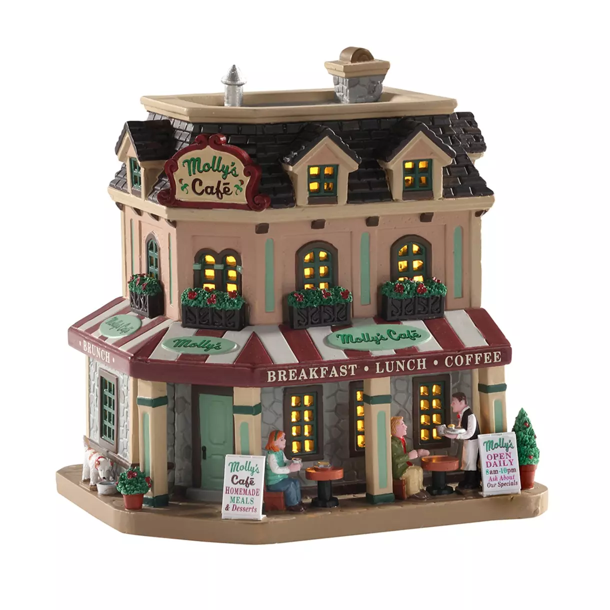 eminza Village de Noël Lemax à piles lumineux Le Café de Molly