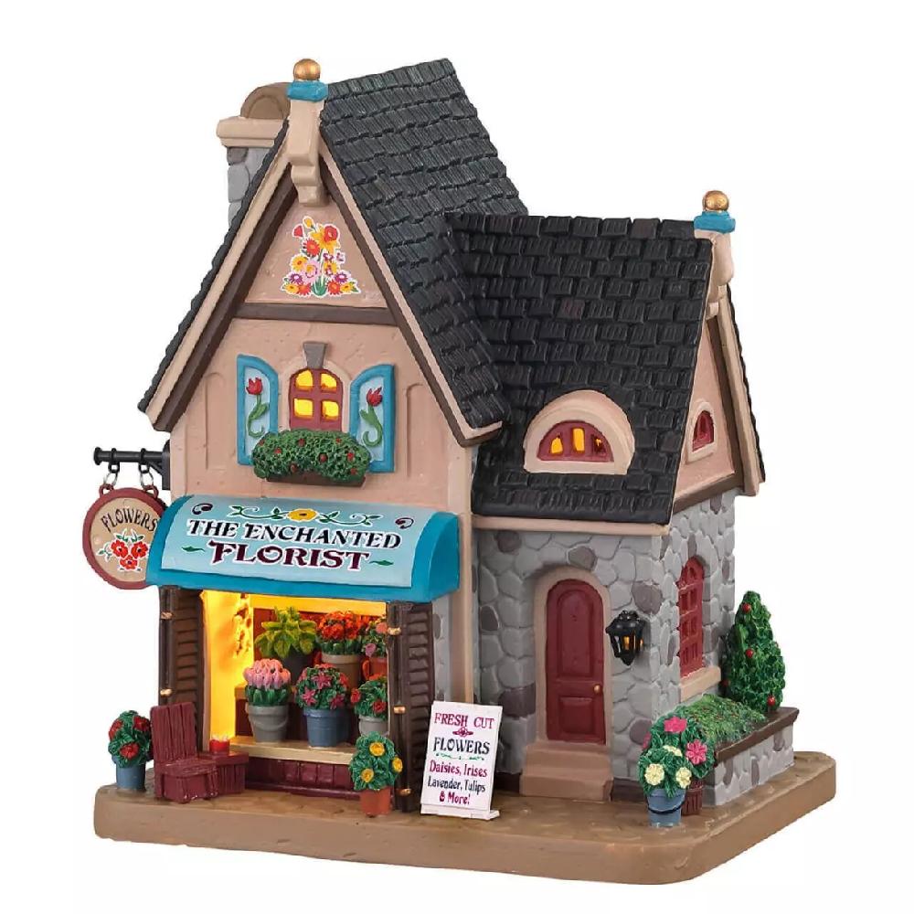 eminza Village de Noël Lemax à piles lumineux Le Fleuriste enchanté