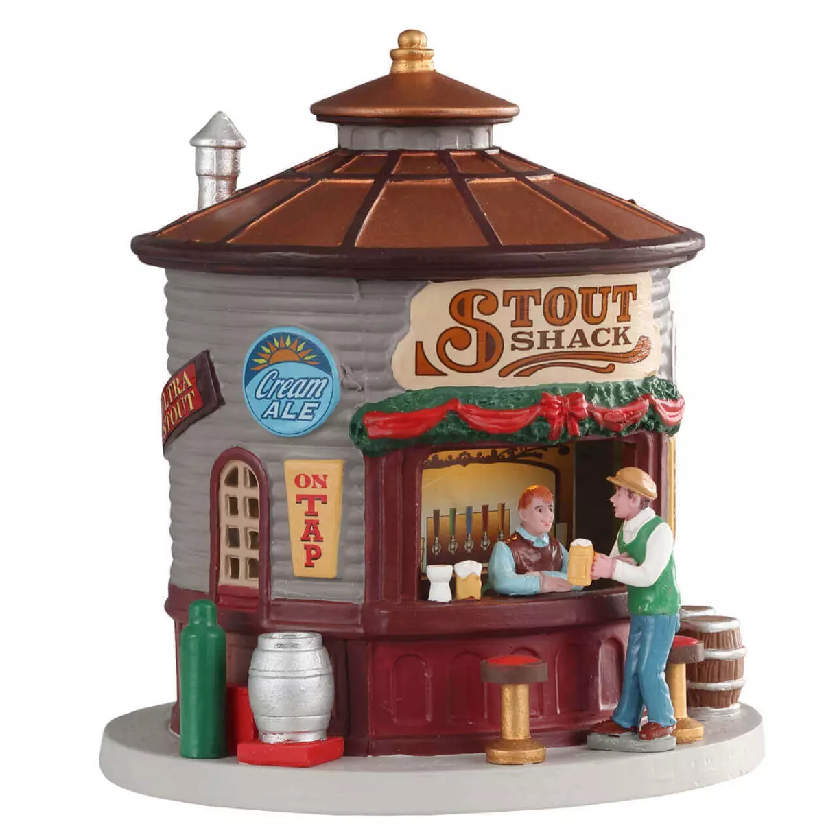 eminza Village de Noël Lemax à piles lumineux Le kiosque Stout Shack