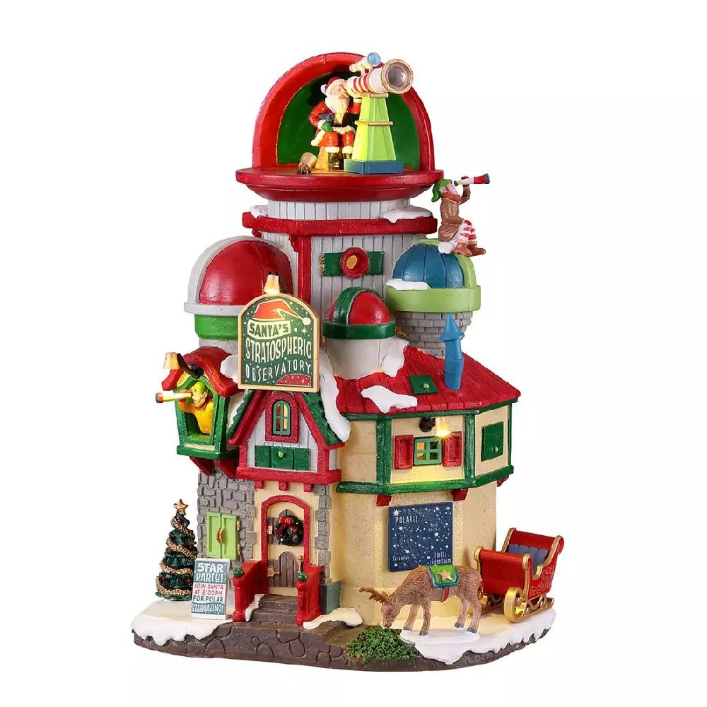eminza Village de Noël Lemax à piles lumineux Observatoire stratosphérique du Père Noël