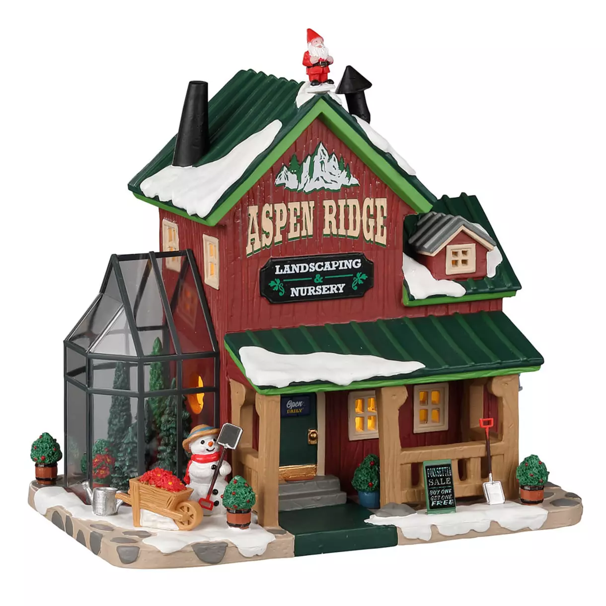 eminza Village de Noël Lemax à piles lumineux Pépinière d'Aspen Ridge