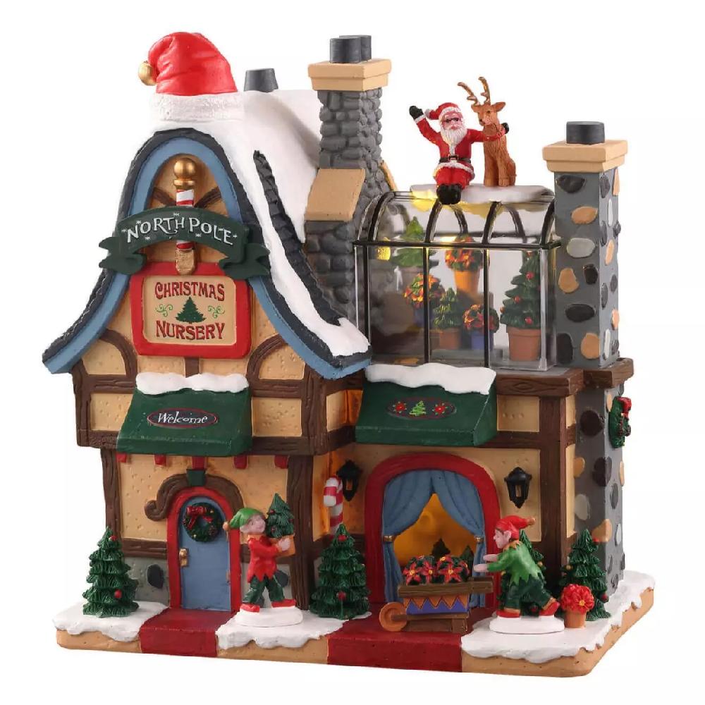 eminza Village de Noël Lemax à piles lumineux Pépinière du Pôle Nord