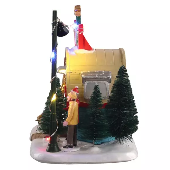 Eminza Village De Noël Lemax à Piles Lumineux Vendeur De Sapins