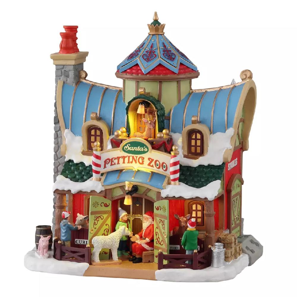 eminza Village de Noël Lemax à piles lumineux Zoo pour enfants