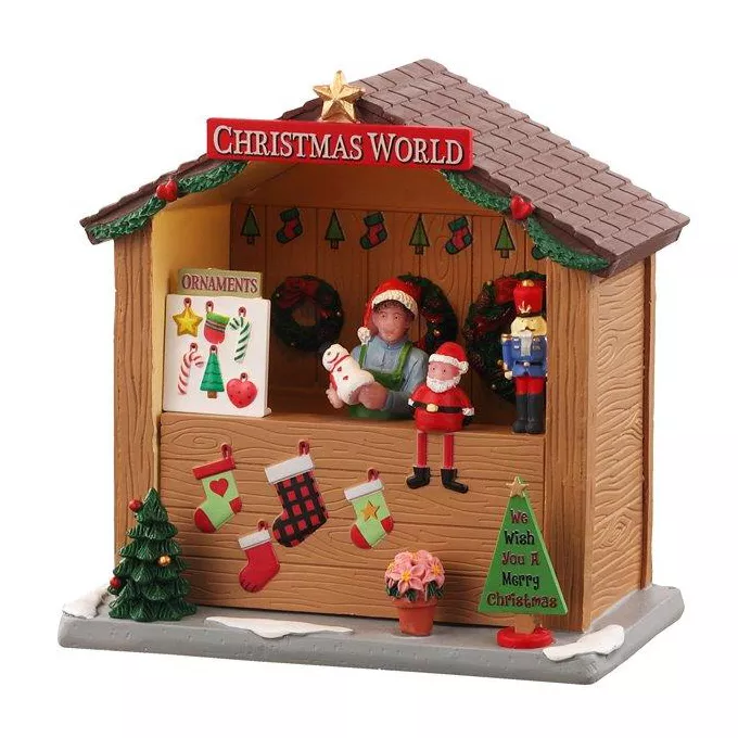 eminza Village de Noël Lemax lumineux à piles Kiosque Christmas World