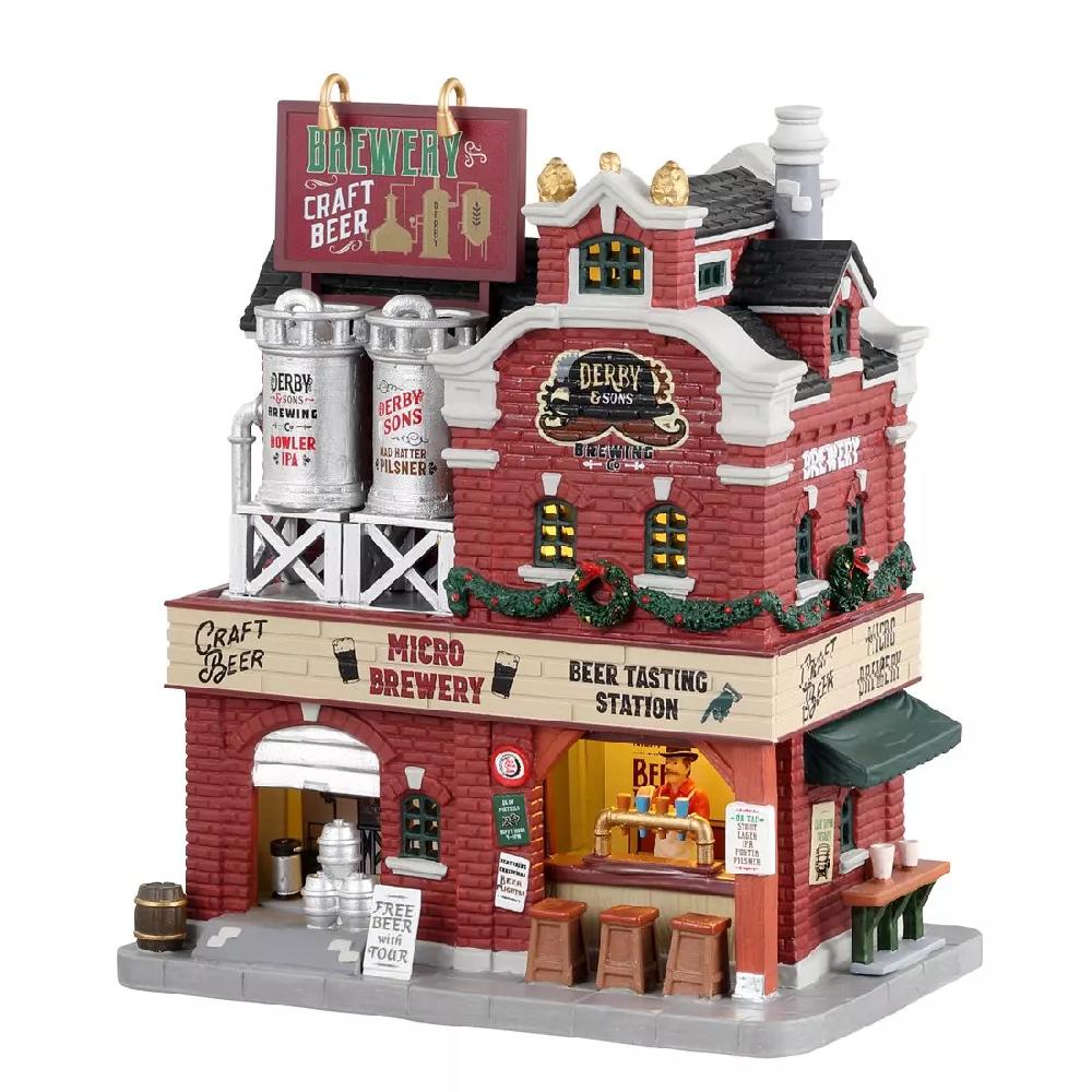 eminza Village de Noël Lemax lumineux Brasserie Derby & sons